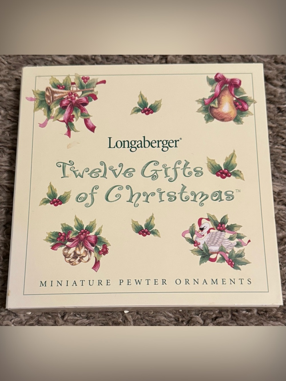 Longaberger Twelve Gifts of Christmas Ornaments - in box